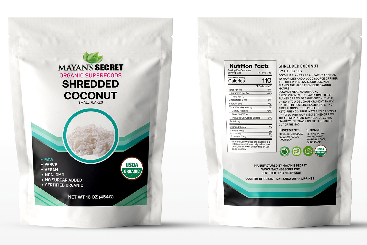 USDA Certified Organic Coconut Flakes Unsweetened 1 Lb gallery