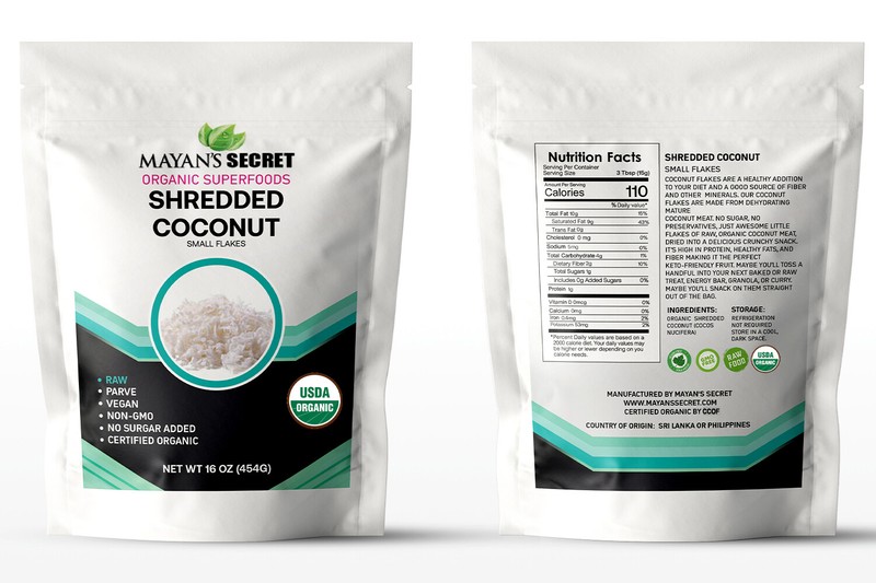 USDA Certified Organic Coconut Flakes Unsweetened 1 Lb gallery