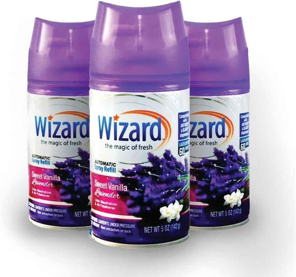 3 WIZARD AUTOMATIC SPRAY REFILLS – 5 oz SWEET VANILLA LAVENDER gallery
