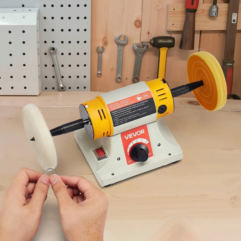 Bench Buffer Polisher 1/2HP Variable Speed 0-8000RPM Jewelry Metal Finishing Kit gallery