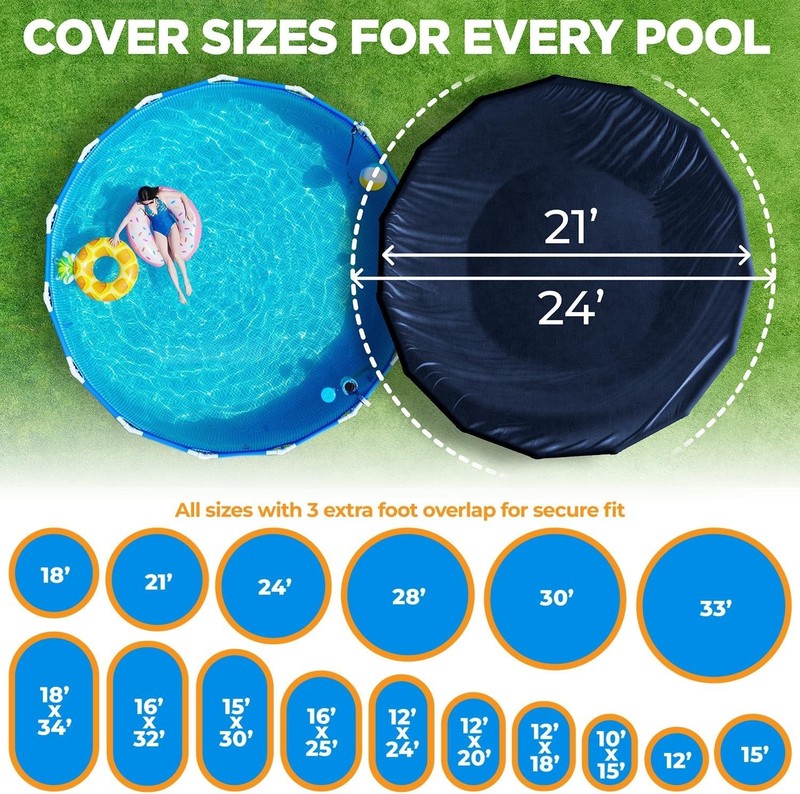 21 ft Round Pool Cover for Above Ground Pools, Above Ground Cover for Winter,... gallery