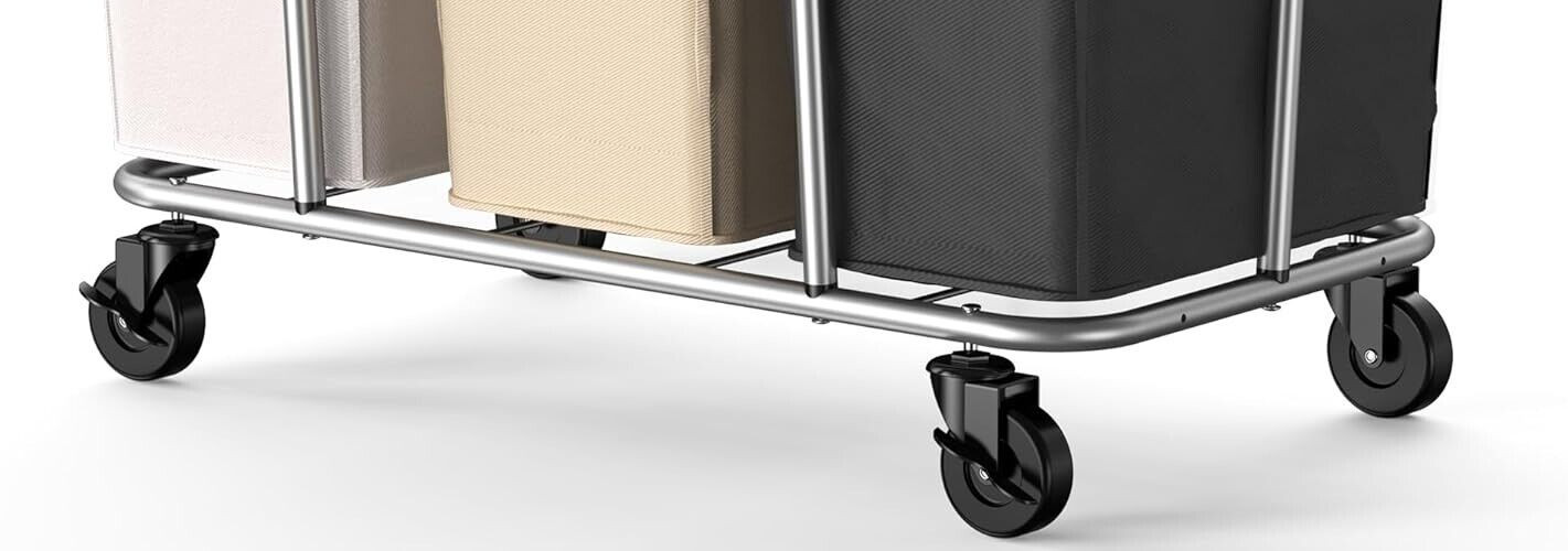 Household Essentials PLKOW Commercial Laundry Cart Replacement 3" Wheel Black gallery