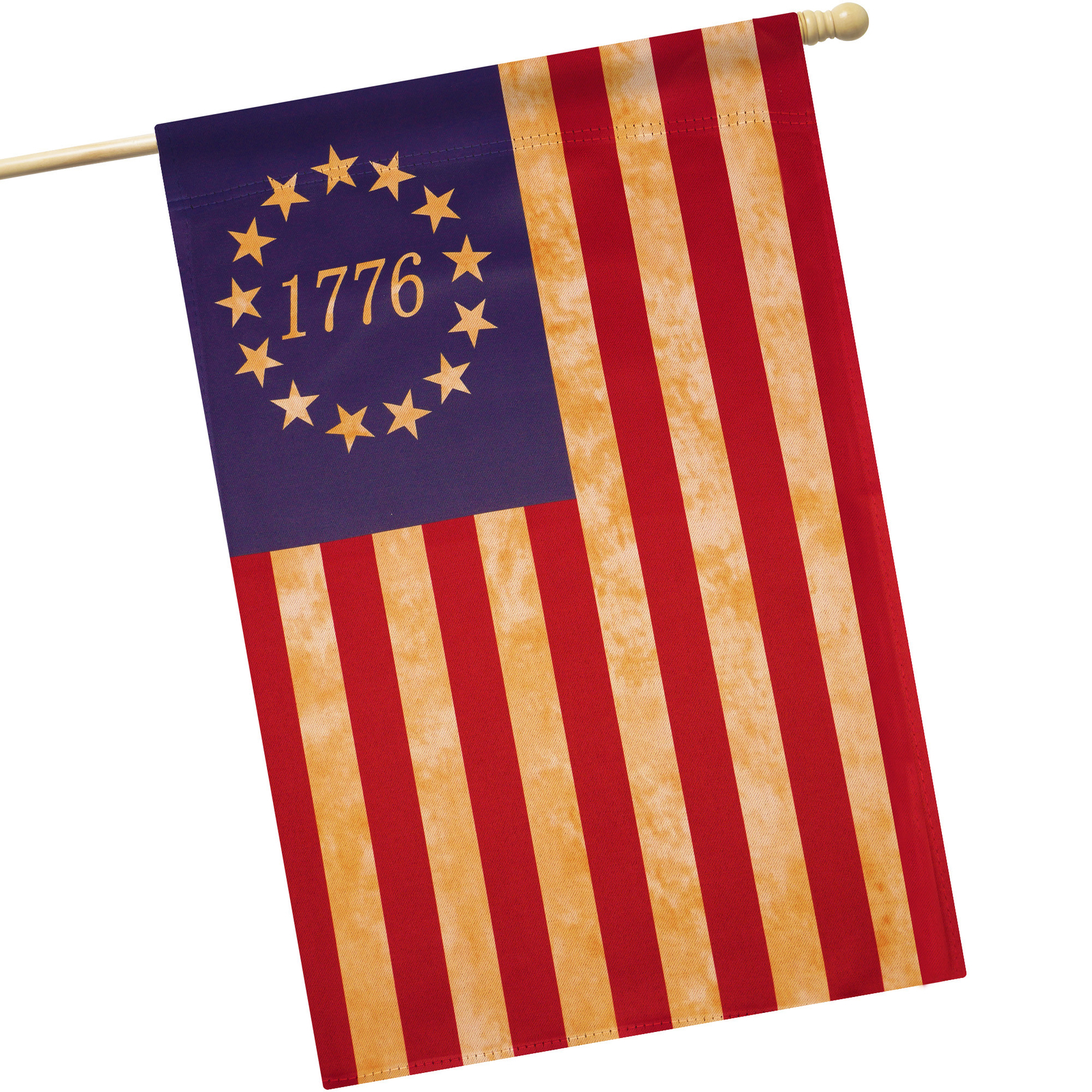 Betsy Ross 1776 Tea Stained House Flag Printed 28x40IN Double Sided Blockout gallery