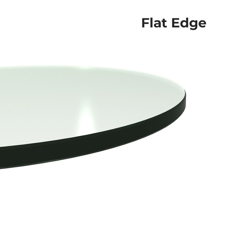 1/2" Inch Thick Clear Tempered Round Glass Table Top with Flat Polished Edge gallery