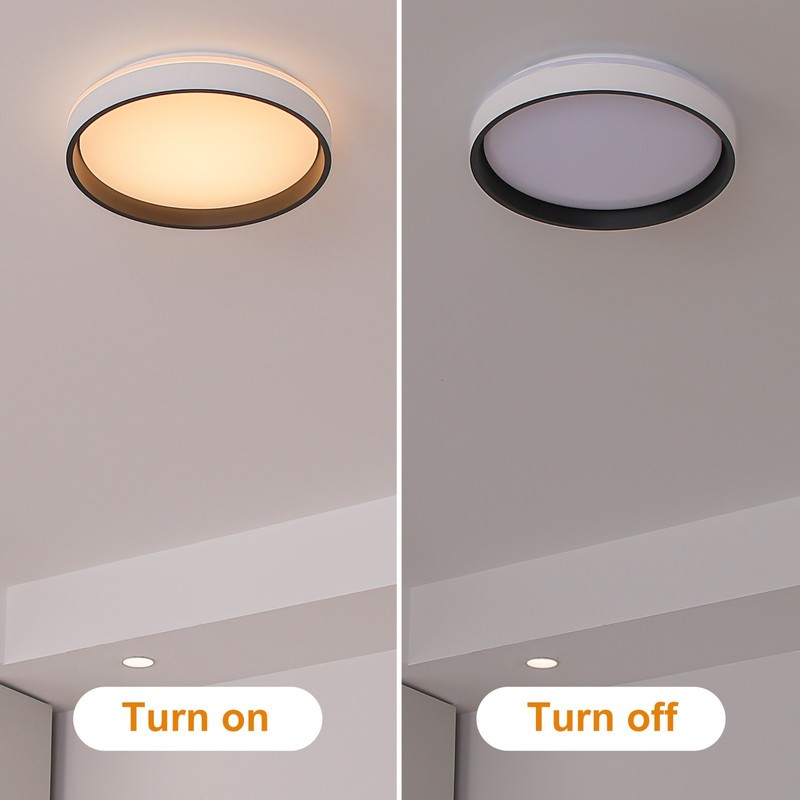 Modern 15 Inch 24W Dimmable Flush Mount LED Ceiling Light, 3 Color Temperatures gallery
