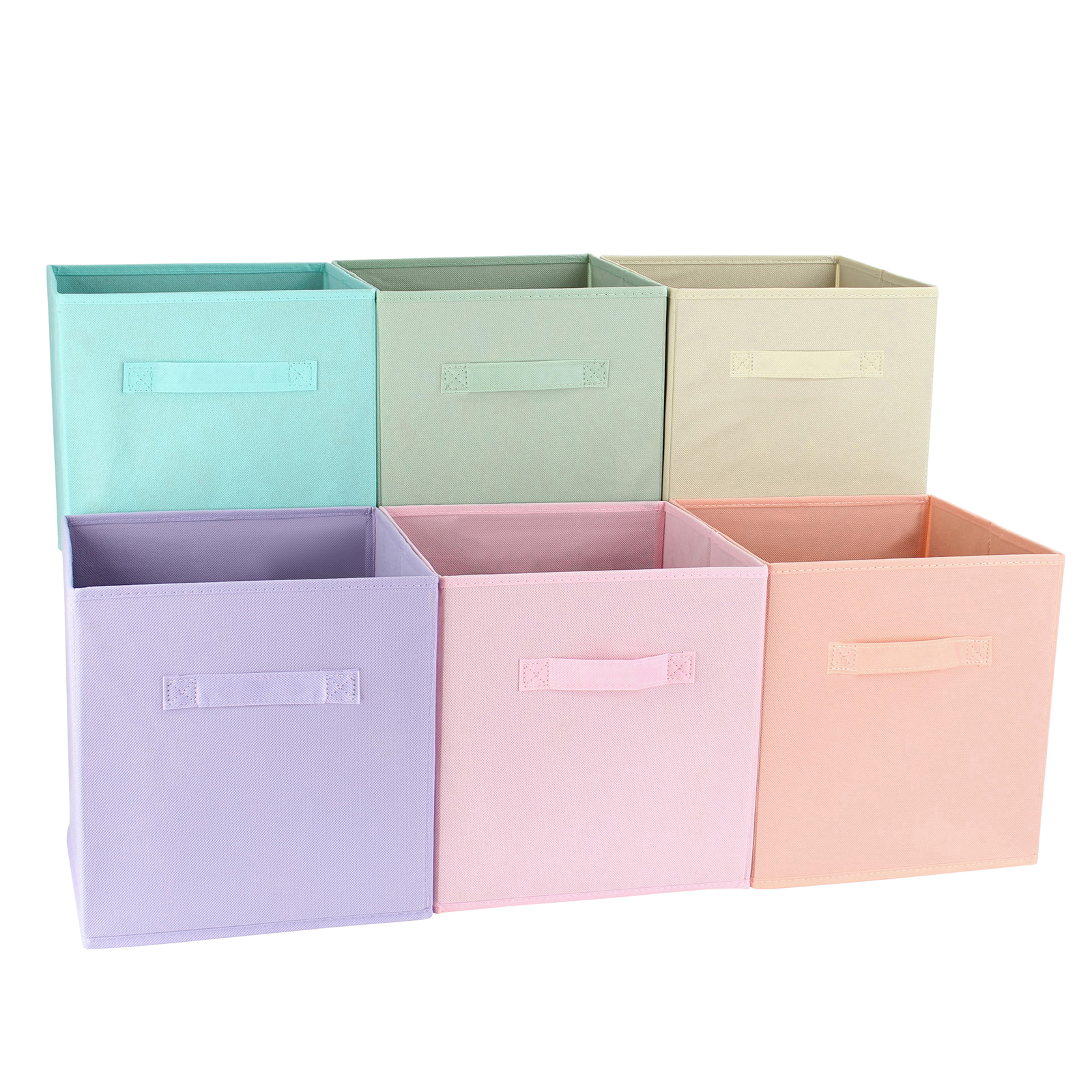 7Penn 6pk Pastel 10in Square Collapsible Fabric Storage Cubes Organizer Bins gallery