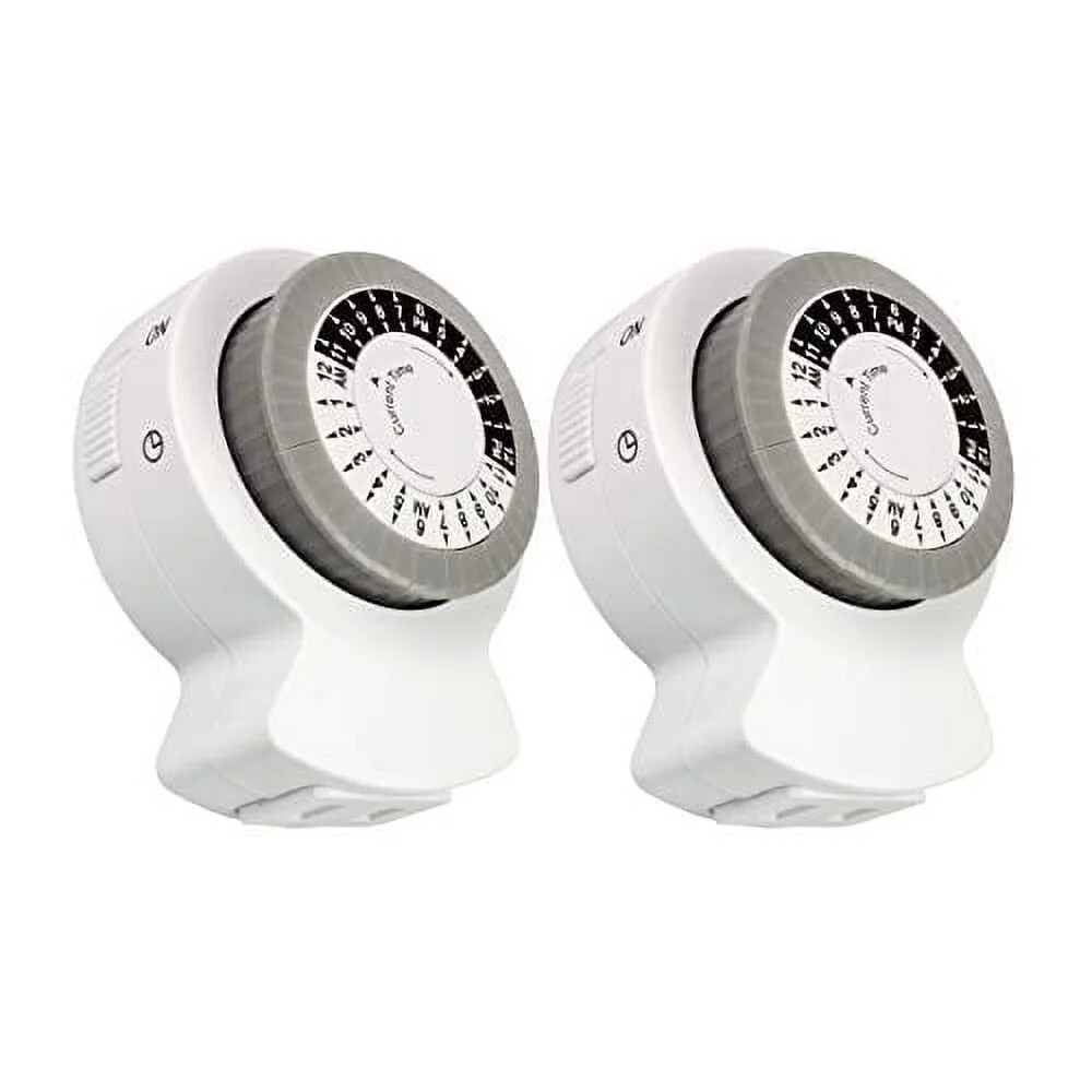 Clear Power Indoor Timer (Dual Pack) 1 Polarized Outlet 24 Hour Mechanical Timer gallery