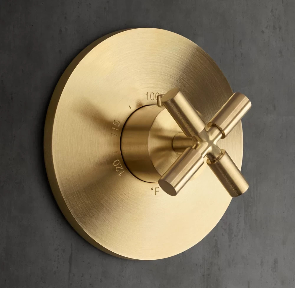Restoration Hardware Lambeth Smooth Cross-Handle Thermostatic Shower Valve & Tri gallery