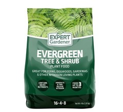 Expert Gardener Evergreen Tree and Shrub Plant Food, 16-4-8 Fertilizer, 4 lb.