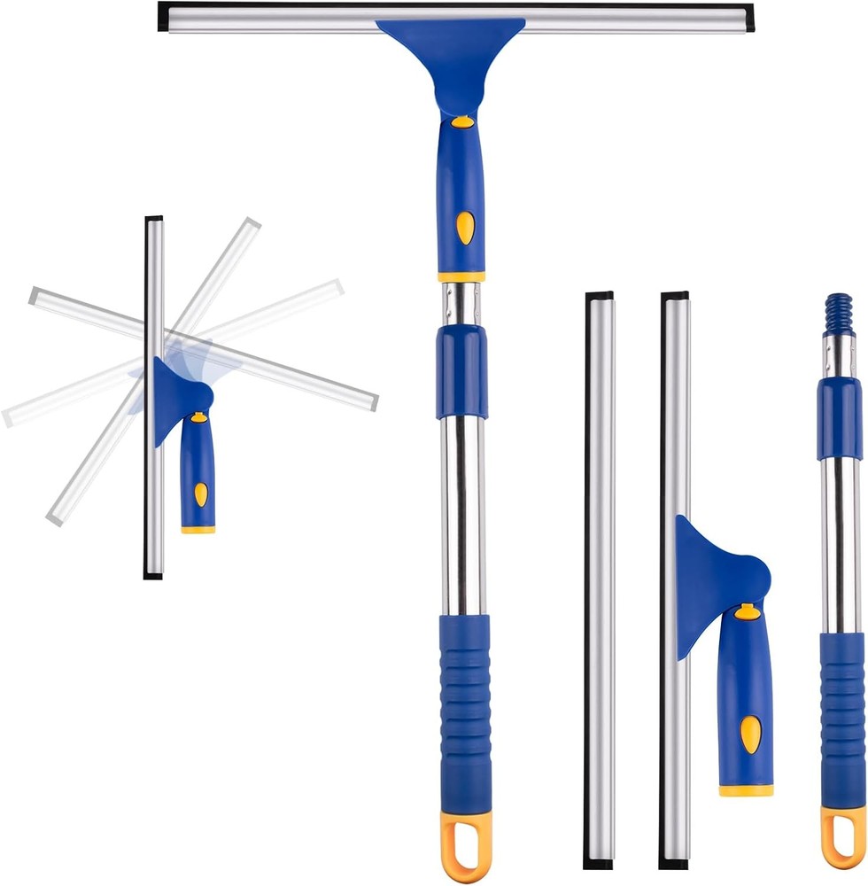 14 inch Multi-Purpose Shower Squeegee for Glass Doors, Swivel Window Squeegee