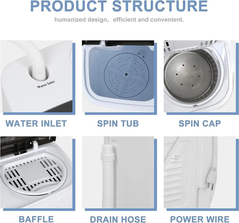Compact Portable Washer & Dryer with Mini Washing Machine and Spin Dryer gallery