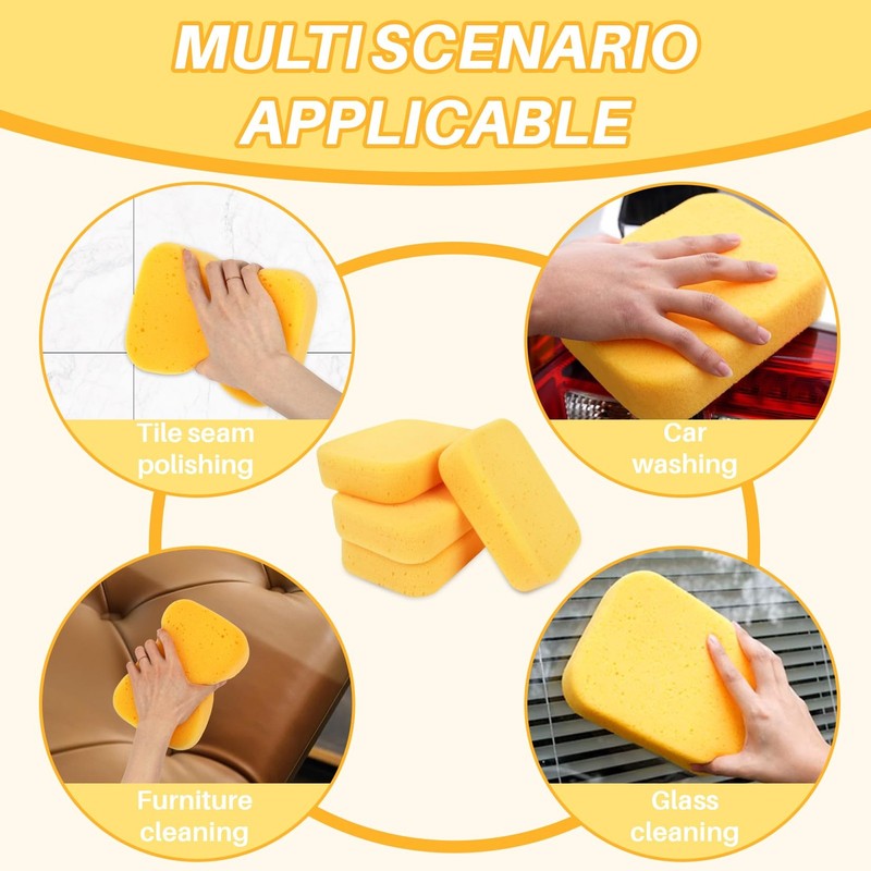 4 Pieces Large Car Wash Sponge – Extra Thick High Density Cleaning Sponges gallery