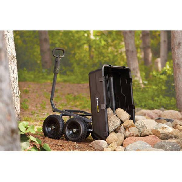 Poly Dump Cart 13 Inch Tires 1200 Lbs Capacity Heavy Duty Rust Proof Bed Black gallery