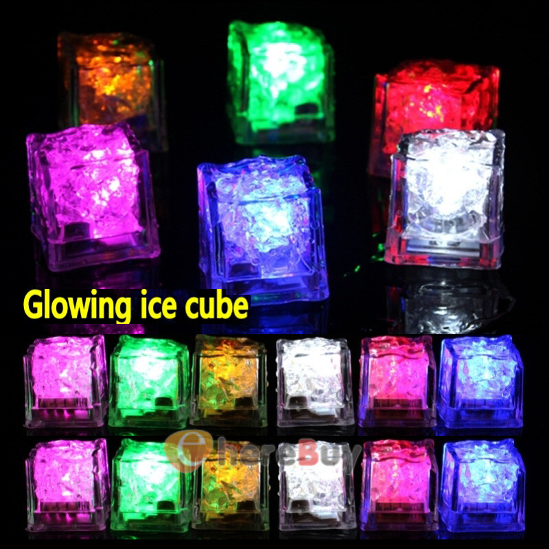 Light Up Ice Cubes, 4/12/24/48 Pcs Multi Color Led Ice Cubes for Drinks Reusable gallery