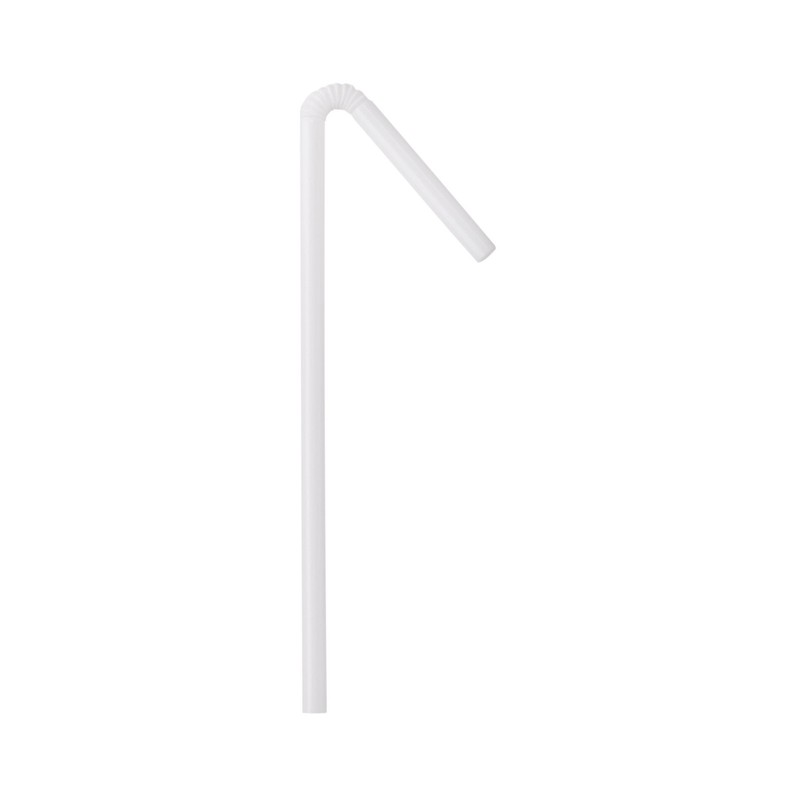 McKesson Disposable Flexible Drinking Straw White Plastic 500 Ct 16-9550 gallery