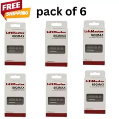 6 Pack 893MAX LiftMaster 3 Button Remote Control Garage Door Opener