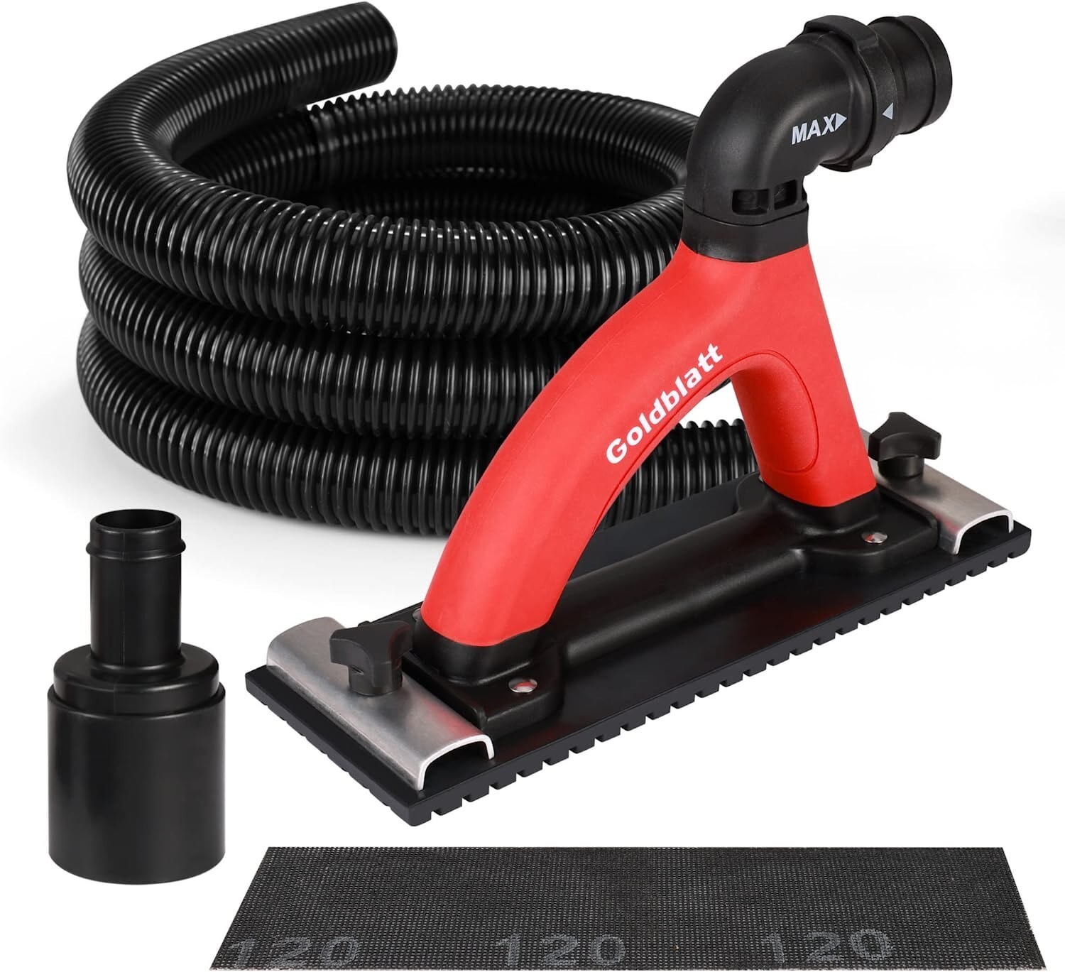 Goldblatt Dustless Drywall Vacuum Sander Dust Free Hand Sander with 6.5 ft Hose gallery