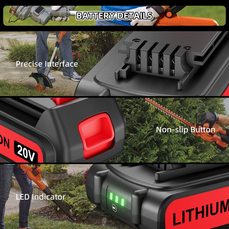 2Pack 4.0Ah Battery FOR Black & Decker 20V MAX Lithium LB2X4020 LBX20 LBXR20 gallery