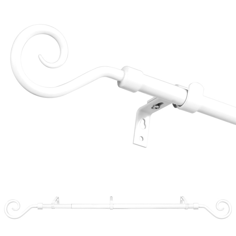 5/8" Domanda Adjustable Single Drapery Curtain Rod, 28”-48"/48"-84"/84"-120" gallery