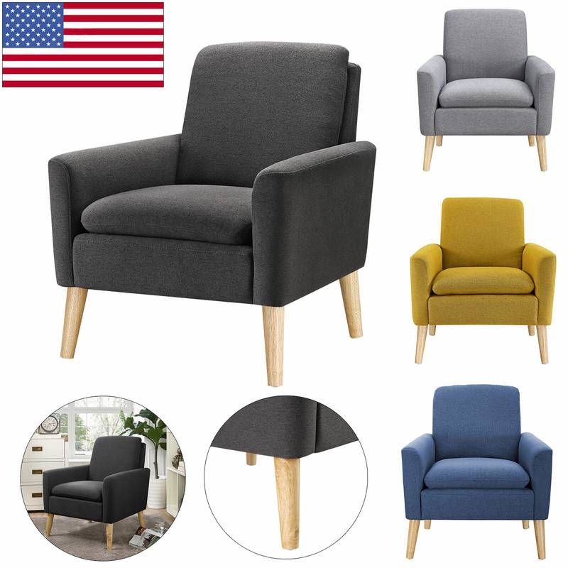 Accent ArmChairs Single Sofa Upholstered Fabric Arm Chair Living Room Furniture gallery