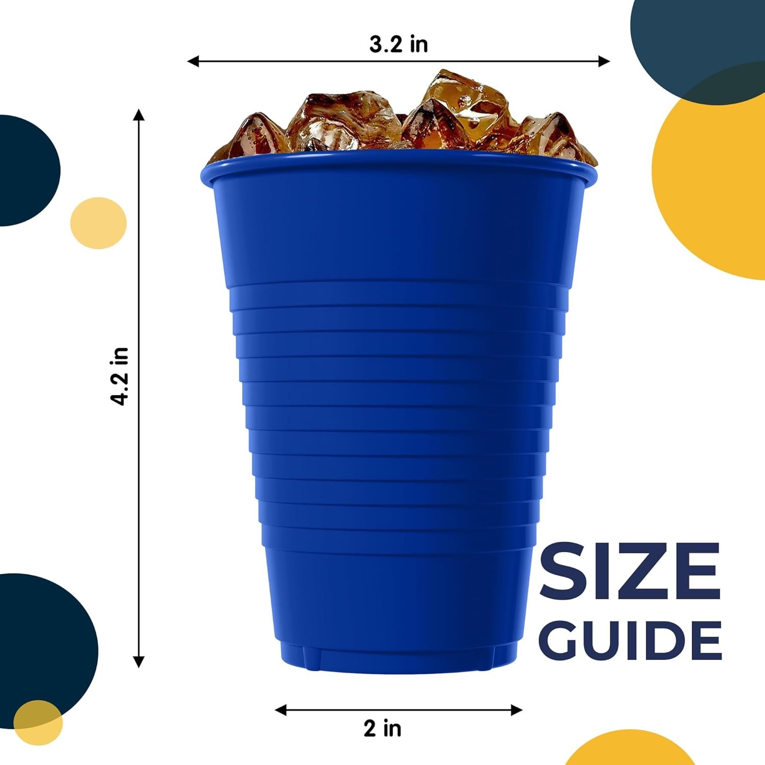 Party Solids 12 Oz Blue Plastic Cups For Party Supplies 50 Pack | Blue gallery