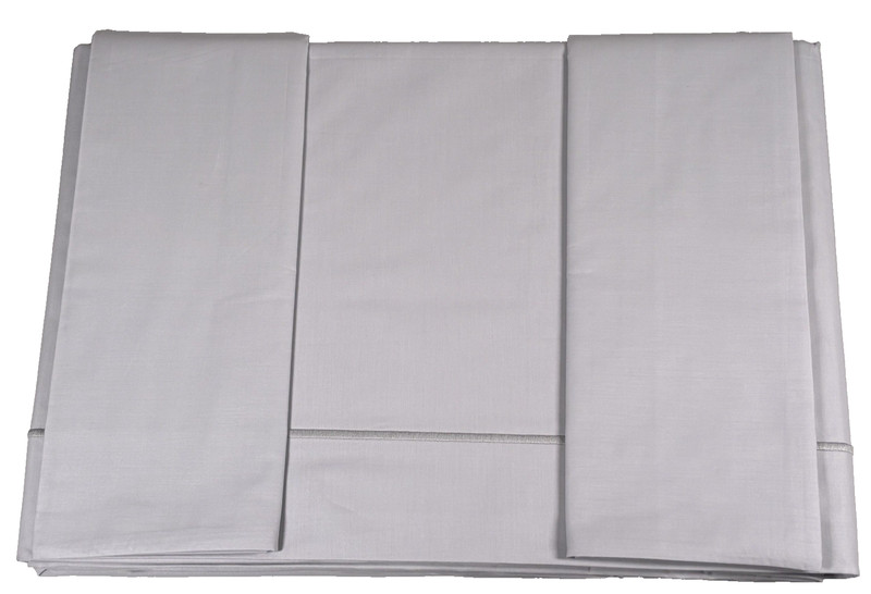 Fazzini Atelier King Sheet Set Silver 250TC Pima Cotton Percale Italy Luxury gallery