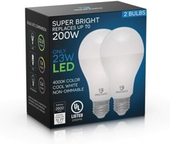 Great Eagle 200W Replacement A21 LED Bulb 2700K/3000K/4000K/5000K (2 Pack)