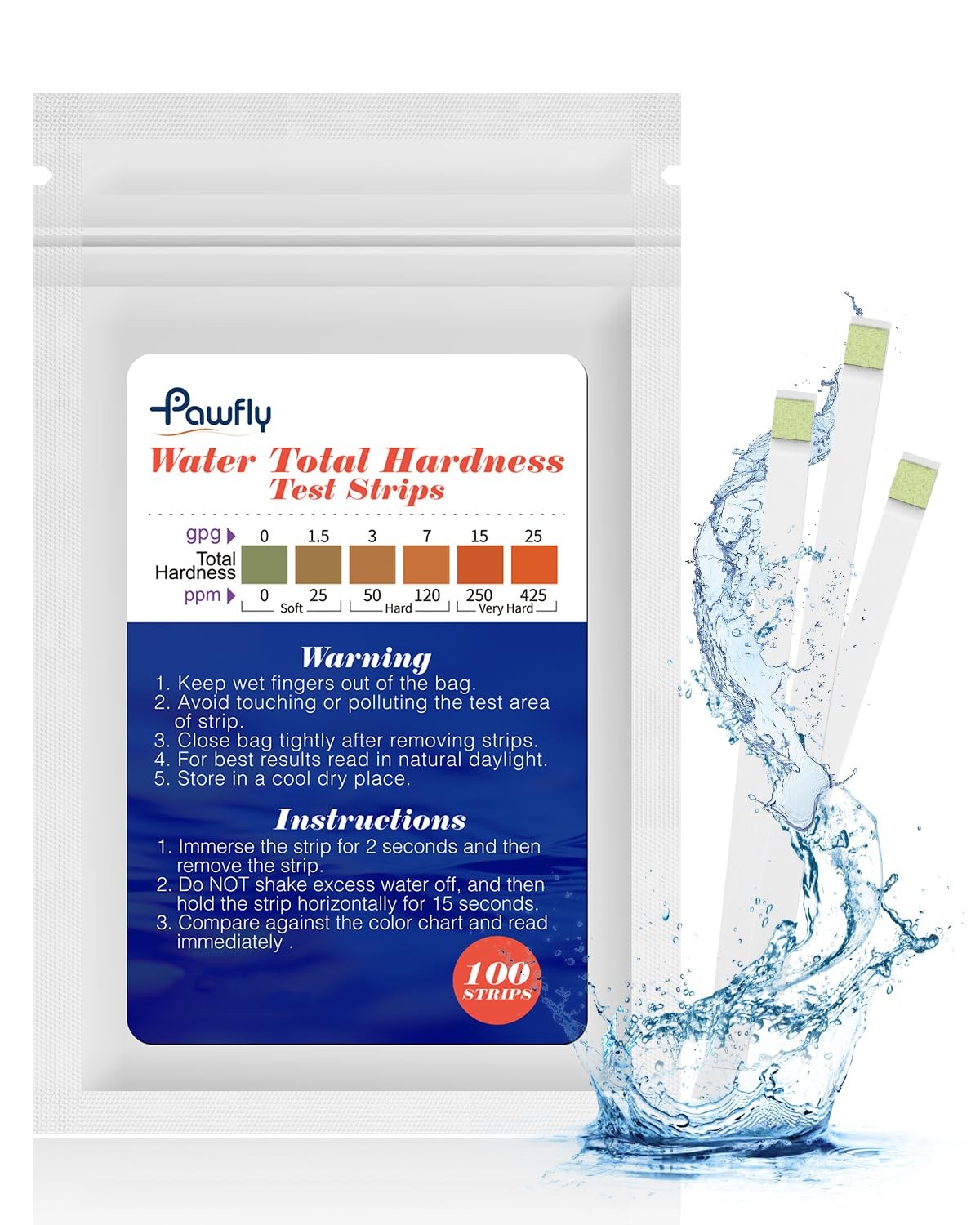 Water Hardness Test Kit Strips for Drinking Well Pool Spa 100 Count 1 Pack gallery