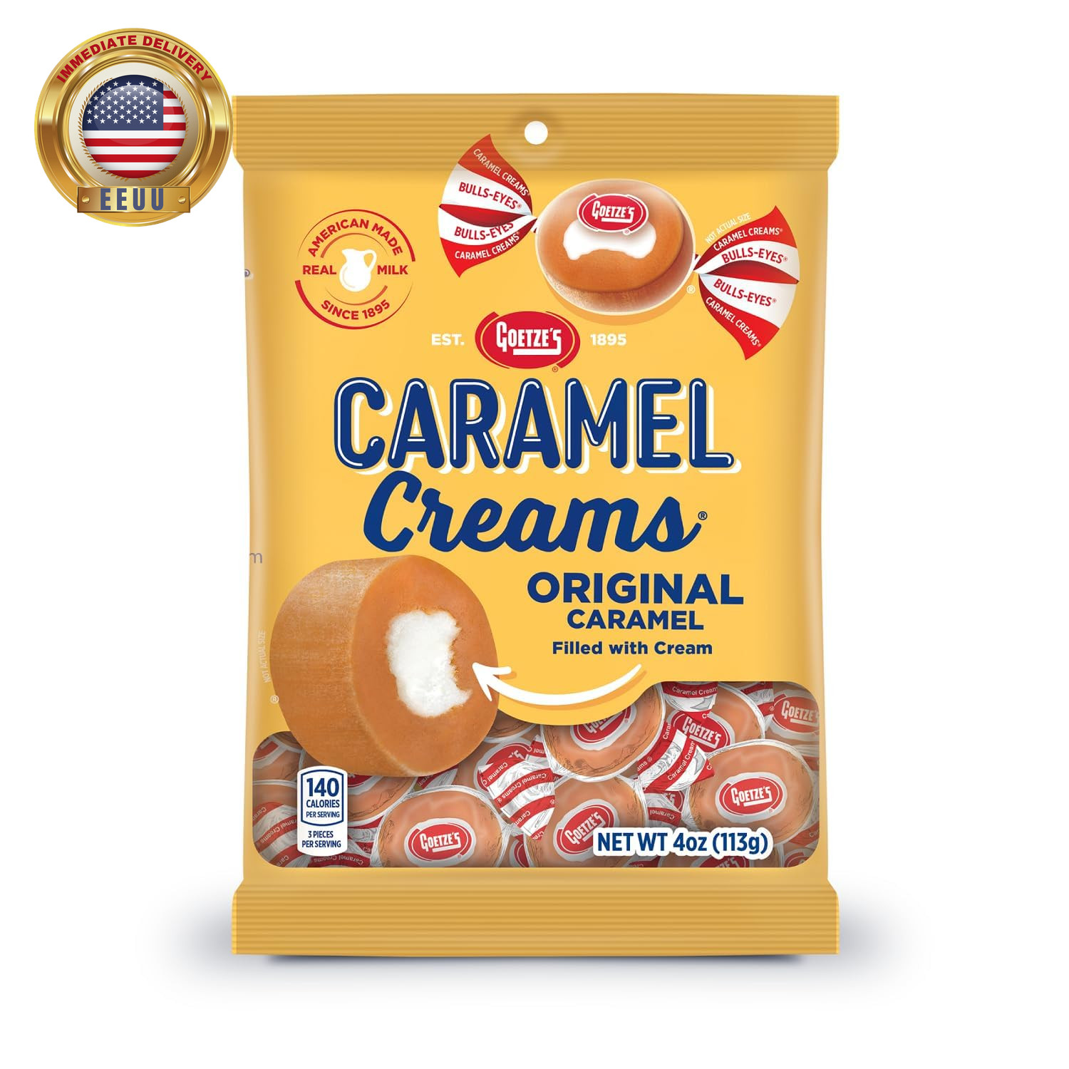 Candy Vanilla Caramel Creams - 4 Ounce Bag - Fresh from the Factory ⭐️⭐️⭐️⭐️⭐️ gallery