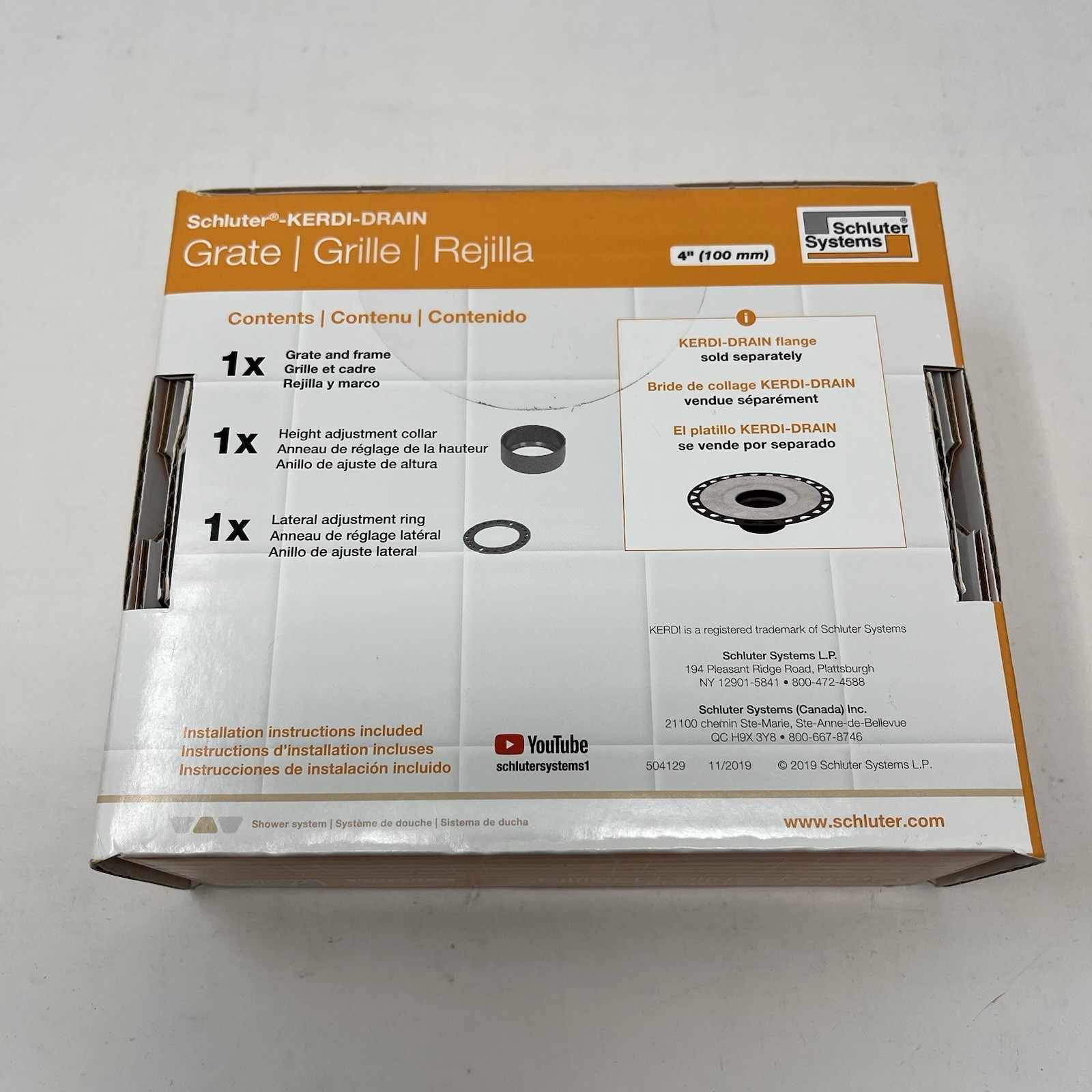 Schluter Systems Kerdi-Drain 4" Square Grate - Matte Black Floral KDIF4GRKMGSD5 gallery