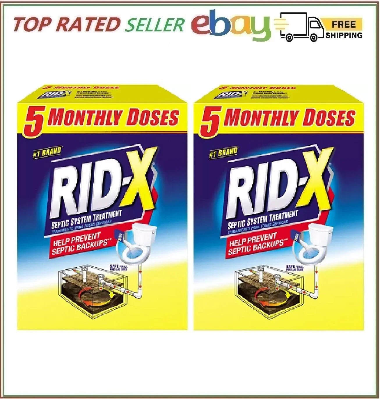 2 PACK - RID-X Septic Treatment, 5 Month Supply of Powder 49 oz (Total 98 oz) gallery