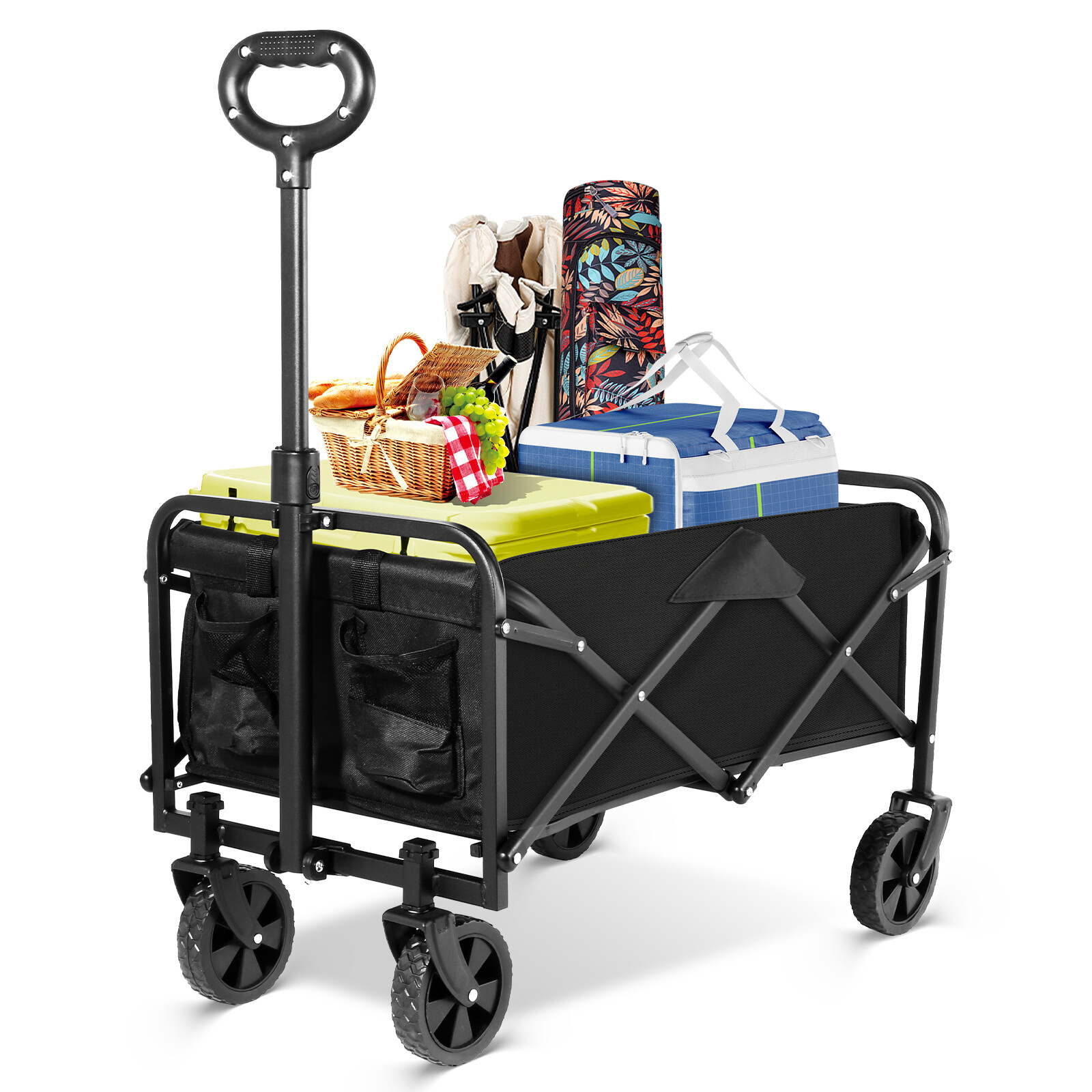 Collapsible Heavy Duty Wagon Cart Outdoor Folding Utility Camping Garden Beach gallery