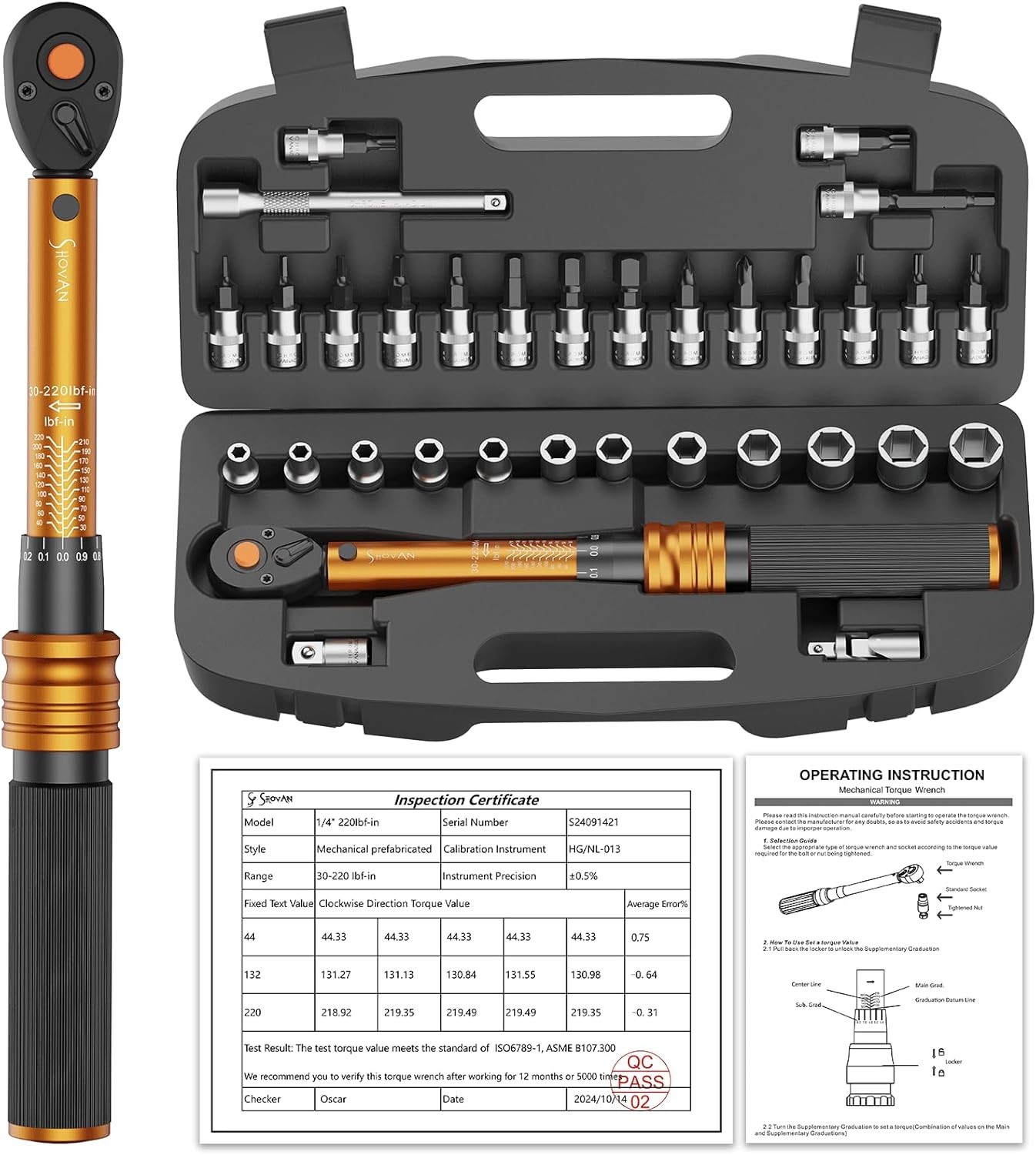 Inch Pound Torque Wrench with Dual Scale 30-220 in-lb (3.3-24.7 Nm) gallery