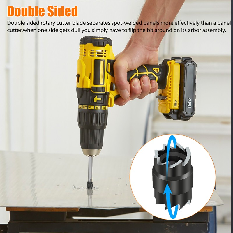 14Pcs 3/8" Double Sided Spot Weld Cutter Remover Drill Bit Welder Cut Rotary Kit gallery