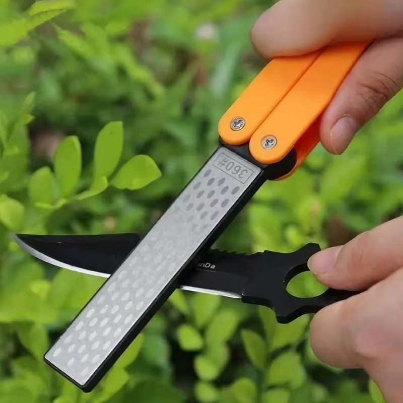 Portable Double-sided Fold Pocket Sharpener Diamond Knife Sharpening Stone Tool gallery
