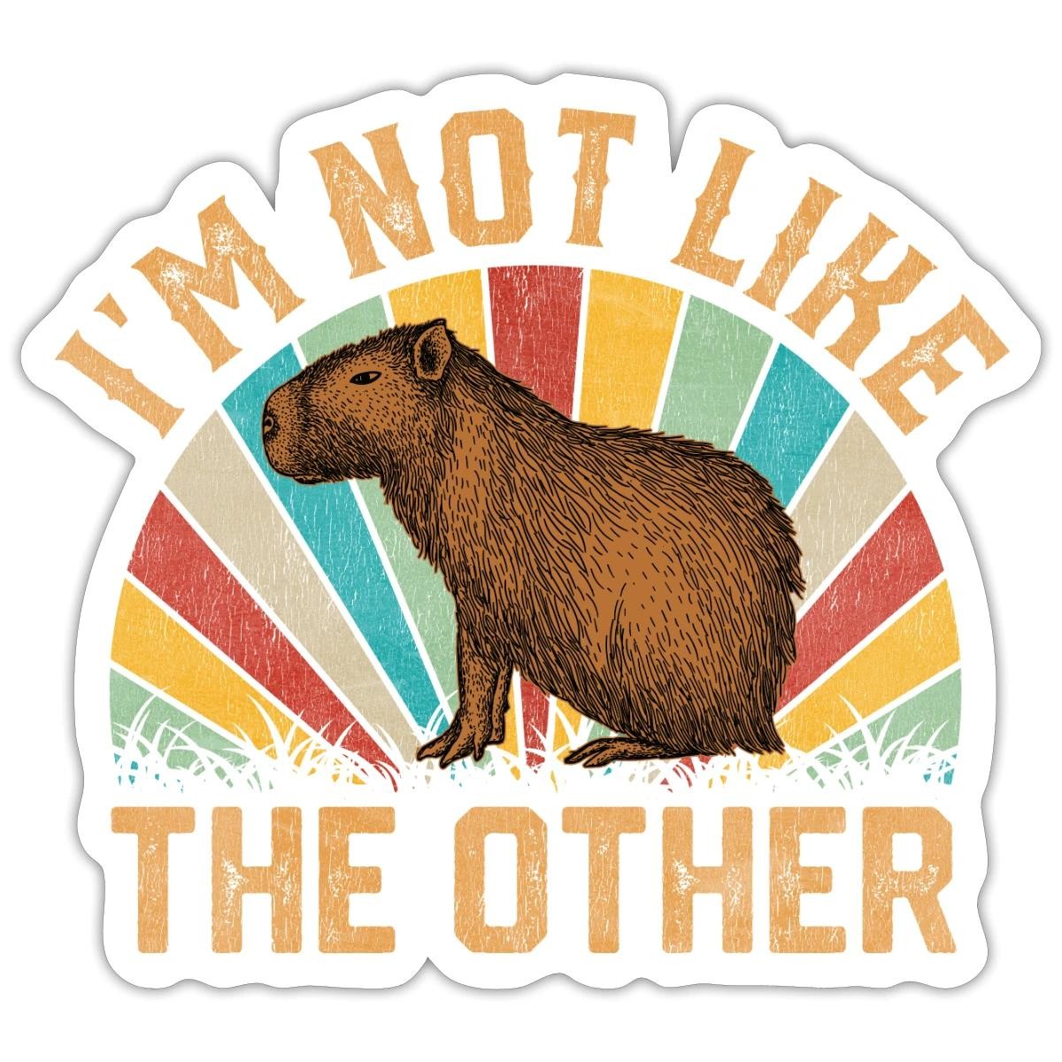Capybara I Am Not Like The Other Sticker, max. 4 x 4" gallery