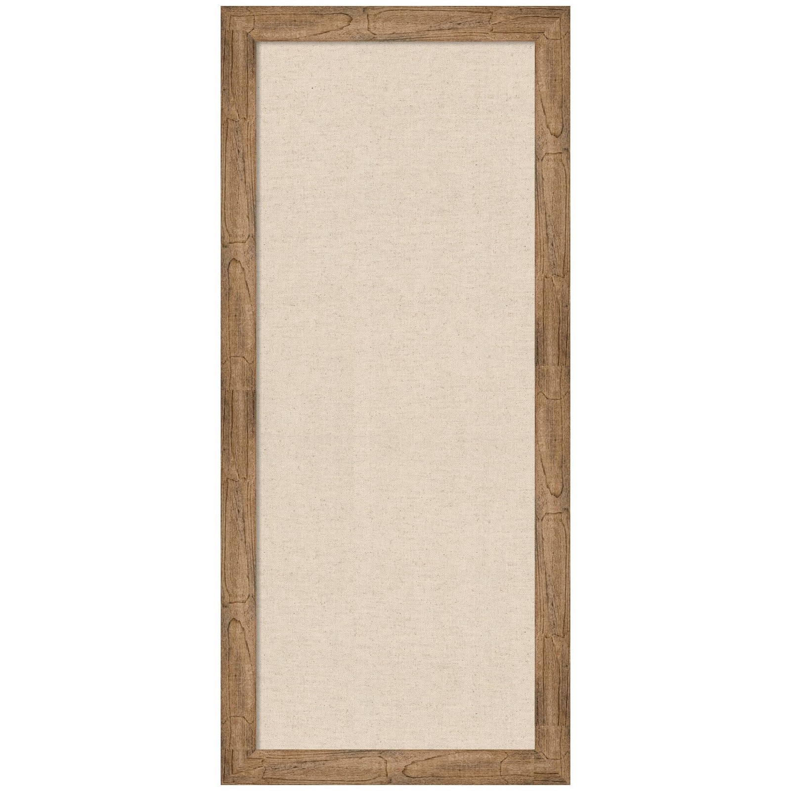Framed Fabric Pinboard 20 x 44, Neutral Weave Printed Linen Rustic Farmhouse ... gallery