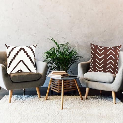 Decorative Throw Pillow Covers 18x18 Inch Brown 18"L x 18"W Brown-geometric gallery