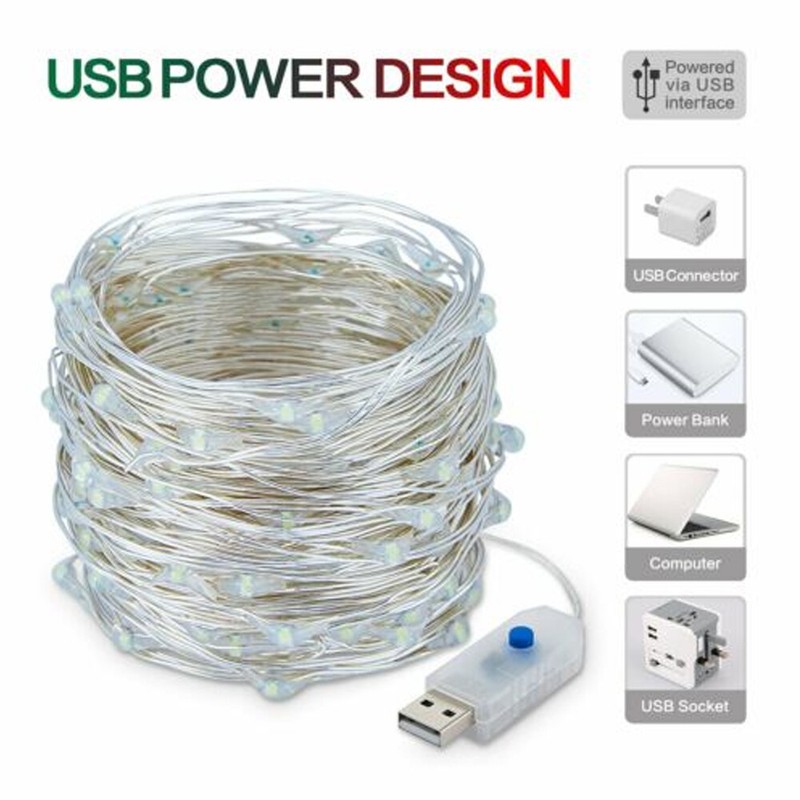 USB Twinkle LED String Fairy Lights 200/300LED Copper Wire Party Decor W/ Remote gallery