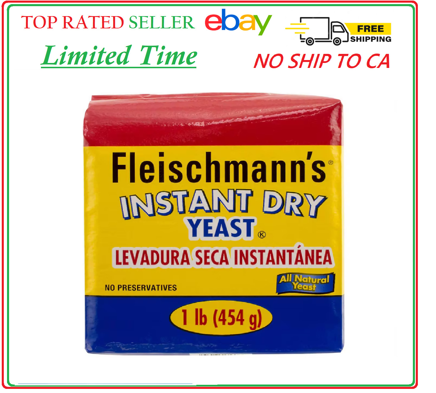 Fleischmann's Instant Dry Yeast (16 oz., 2 pk) (No ship to CA) gallery