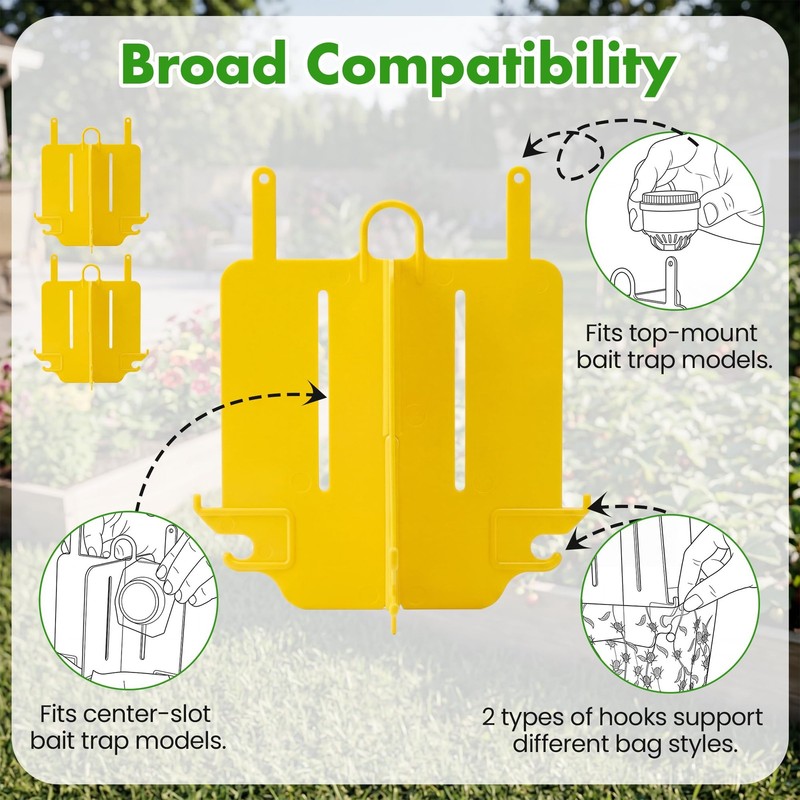 4 Pack Japanese Beetle Trap Vane Assembly, Durable Plastic Top Hanging Assemb... gallery