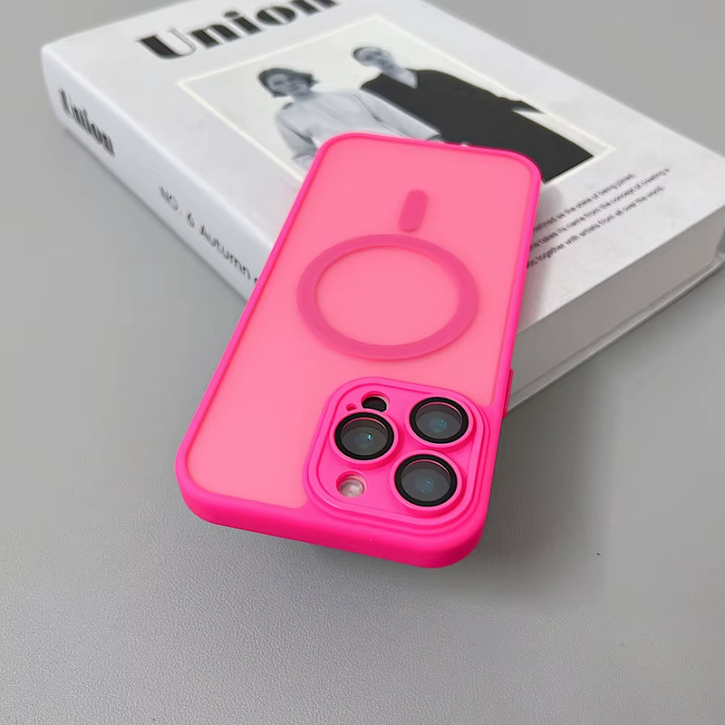 Magnetic Luxury Matte Translucent Armor Case for iPhone 16/15/14/13/12/11 Pro gallery