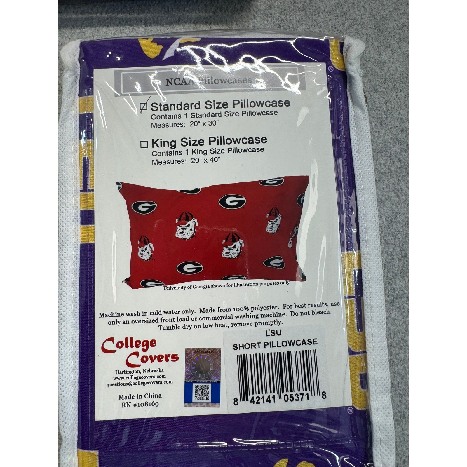 LSU Tigers NCAA Standard Pillowcase Purple Gold Team Logo College Covers NIP gallery