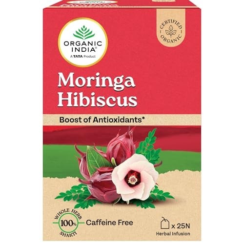 Organic India Moringa Hibiscus Infusion 25 Tea Bags Caffeine-Free Organic gallery