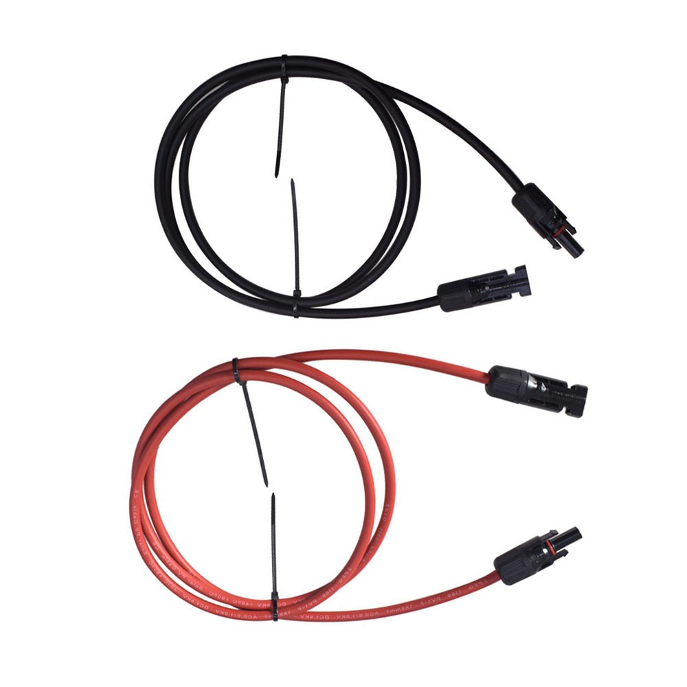1 Pair Black + Red Solar Panel Extension Cable Wire Connector 12/10 AWG New gallery