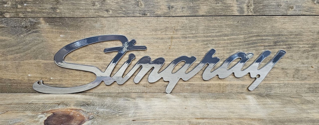 Corvette Stingray Script Chrome Steel Sign gallery