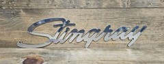 Corvette Stingray Script Chrome Steel Sign