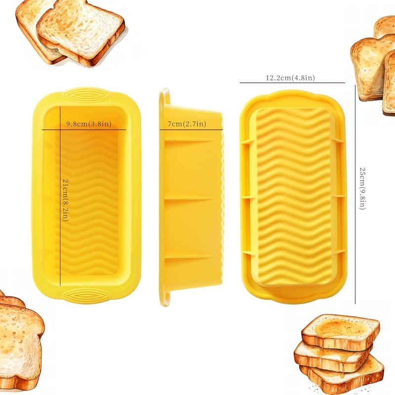 3PCS Silicone Bread Loaf Pan: Non-Stick, Easy Release, Dishwasher Safe gallery