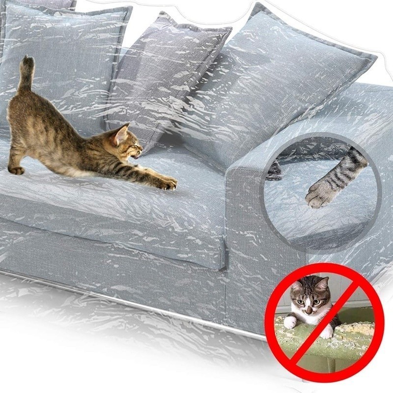 Waterproof Plastic Couch Cover Pet Scratch Protector Easy Clean Durable Shield gallery