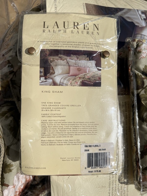 RALPH LAUREN YORKSHIRE ROSE QUEEN COMFORTER 2 KING SHAMS SET FLOWER ART NOUVEAU gallery